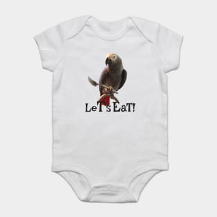 African Grey Parrot Let's Eat Baby Bodysuit
